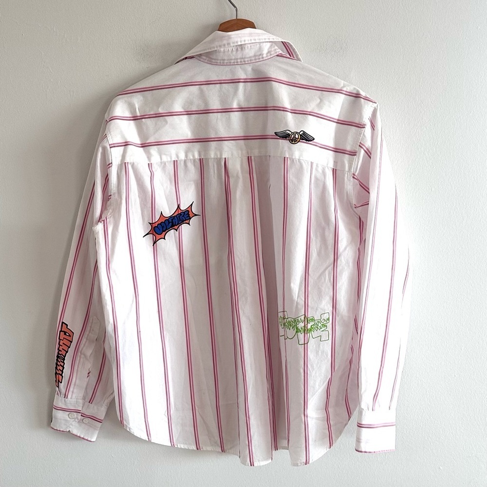Zadig and Voltaire Tais Pop Raye Brod Shirt in vieux rose medium - Picture 3 of 9